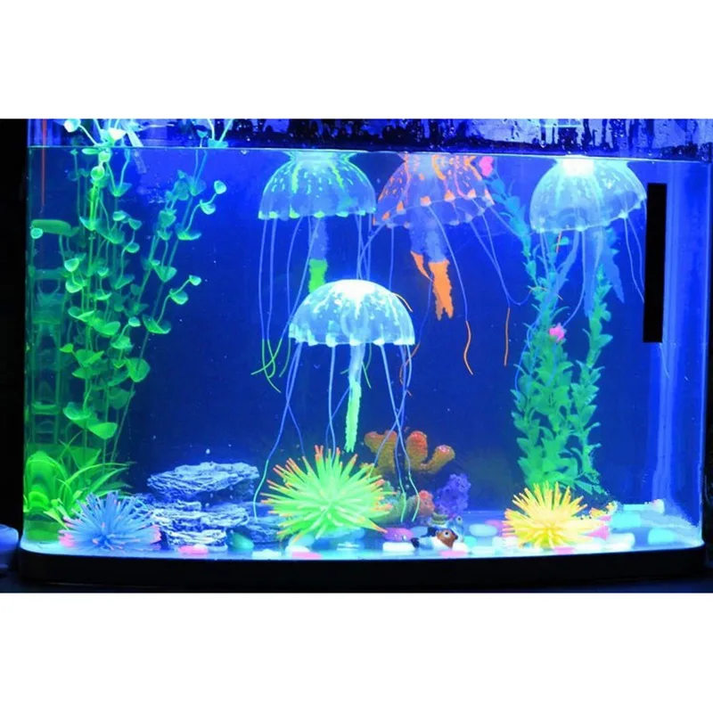 Светящийся эффект искусственные медузы аквариум украшение для аквариума мини