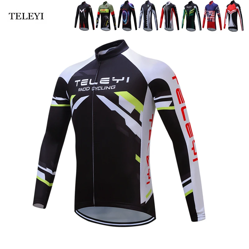 TELEYI Pro Team быстросохнущая одежда велосипедная Джерси с длинным рукавом осенние