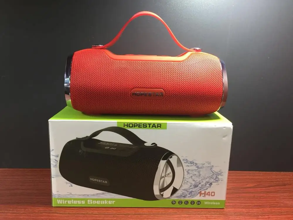 HOPESTAR H40 портативный Bluetooth динамик беспроводной 3D стерео Саундбар водонепроницаемый открытый сабвуфер Mp3 плеер TF для зарядки TF USB - Цвет: Red