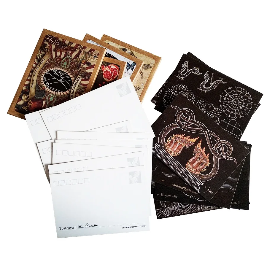16Pcs/lot Vintage business cards Kraft Paper Postcard Black Paper Greeting Cards Fairy Tale Card For Festival Party Invitation vintage wedding business invitation cards embossed paper greeting cards birthday postcards thank you cards 10pcs lot