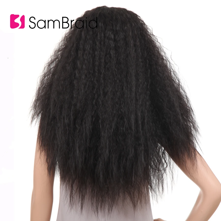 Женский парик из синтетических волос Sambraid кудрявый синтетического кружева 24