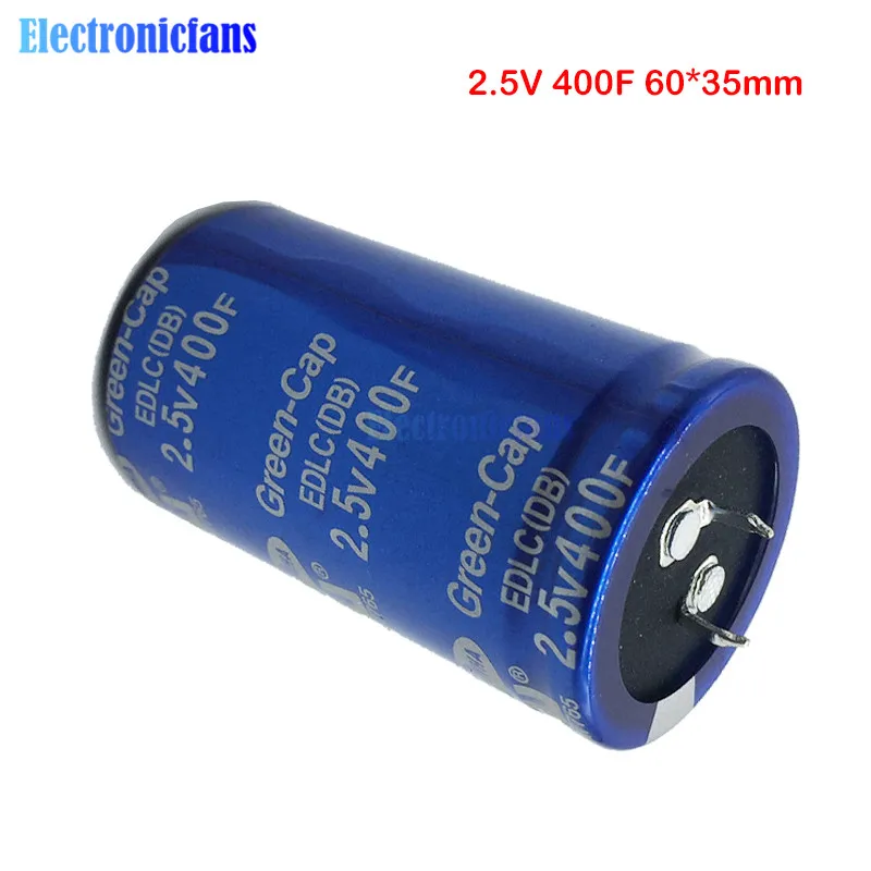 Супер фарад конденсатор 2 5 V 400F 60*35mm 2.5V400F 60x35mm низкая ESR высокочастотный Ultracapacitor