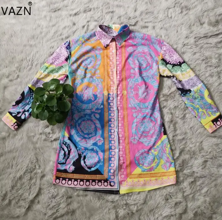 Shirt VAZN, новинка, сексуальная маленькая девочка, модная, много цветов, длинный рукав, короткий топ, плиссированные мини юбки, нарукавники, Женский комплект из 2 предметов, YC1828-3 - Цвет: Shirt