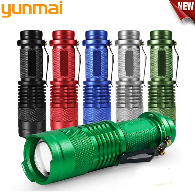 

3 Modes Adjustable Mini LED Flashlight 6 Colors 2000lm LED Torch Zoom Focus Torch Lamp Penlight Waterproof Use AA/14500 battery