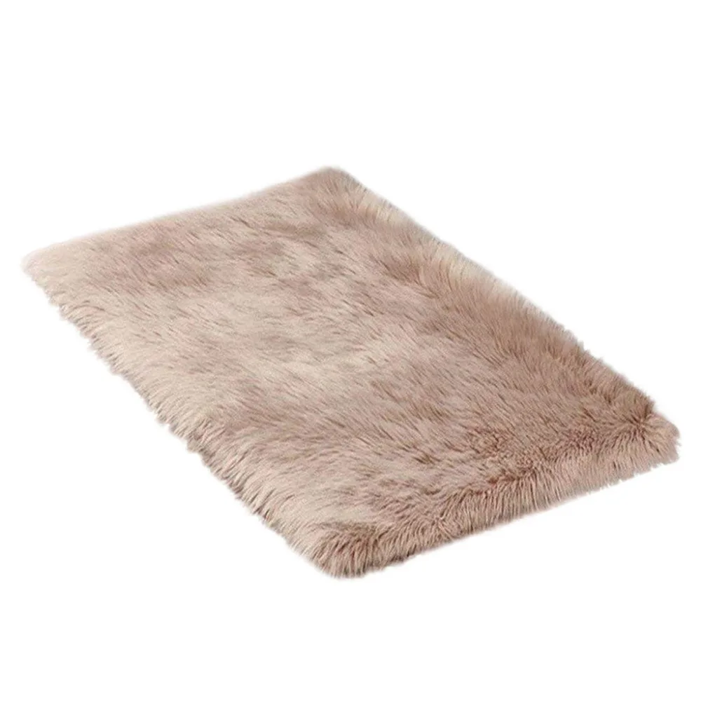 100% Brand New Professional Design Wool Imitation Sheepskin Rugs Faux Fur Non Slip Bedroom Shaggy Carpet Mats Drop Shipping | Дом и сад
