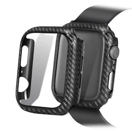 Углеродное волокно для Apple Watch Series 4 3 2 1 гибкий чехол тонкий защитный бампер крышка