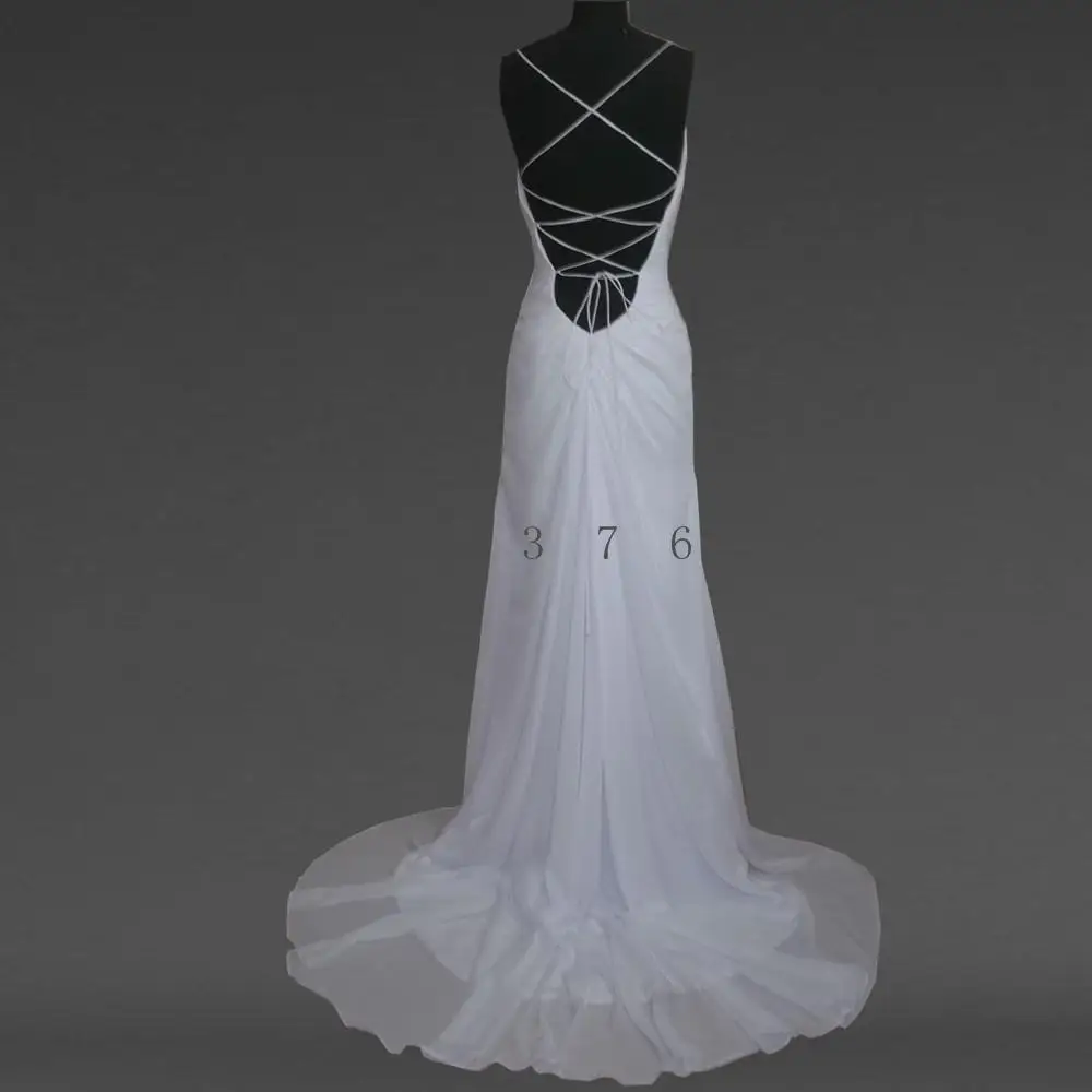 Vestidos De Novia 2021 шифоновое платье без рукавов с v-образным вырезом длинным шлейфом