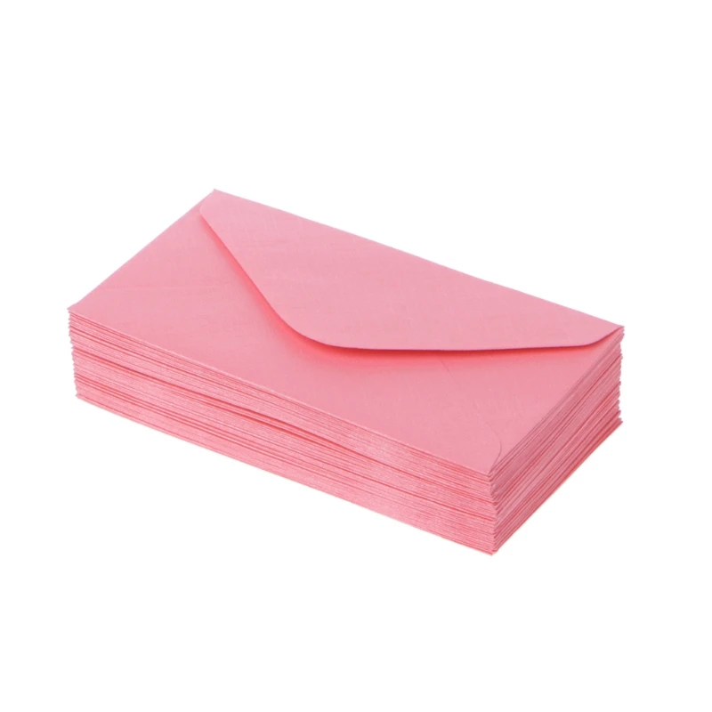 Pink 50 шт. ретро цветные пустые Мини бумажные конверты для свадебных приглашений поздравительные открытки Подарочный конверт 7 цветов C26 - Цвет: Pink