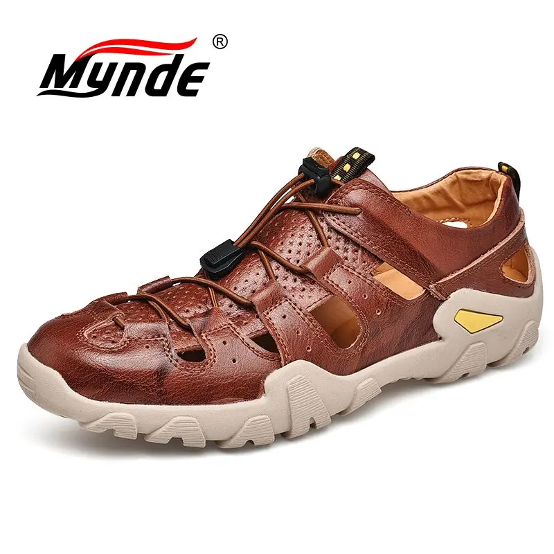 Мужские сандалии в римском стиле Mynde черные повседневные пляжные из натуральной