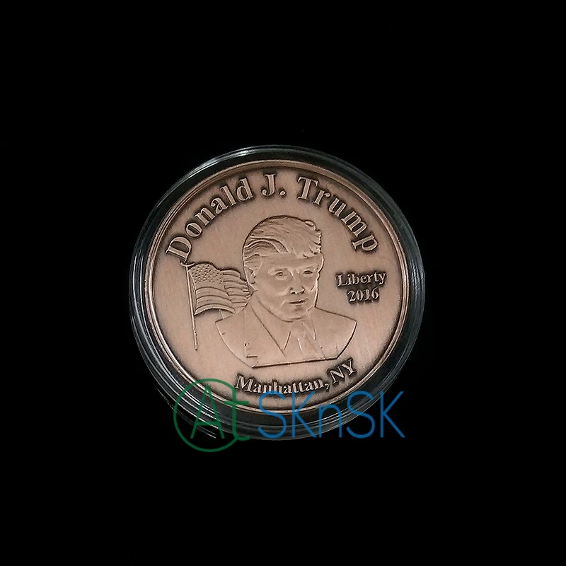 1 шт. с коробкой и сертификатом сувенир Манхэттен 2016 NY Дональд J. Противоударный