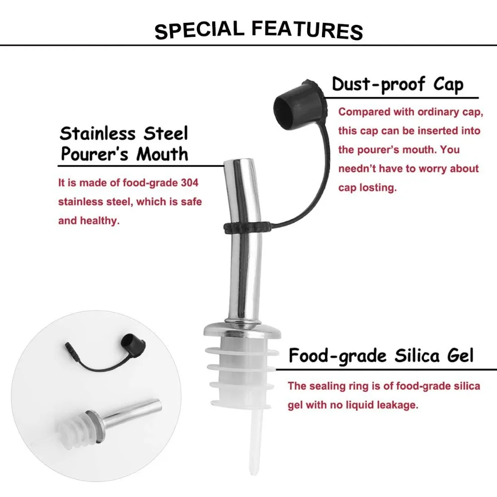 12 шт./лот бутылка для вина диспенсер напитков крышка носика пробка масла бутылки