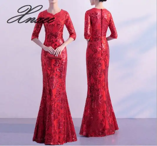 

2020 Elegant Sequined Gowns Long Formal Dress Styles Women Party