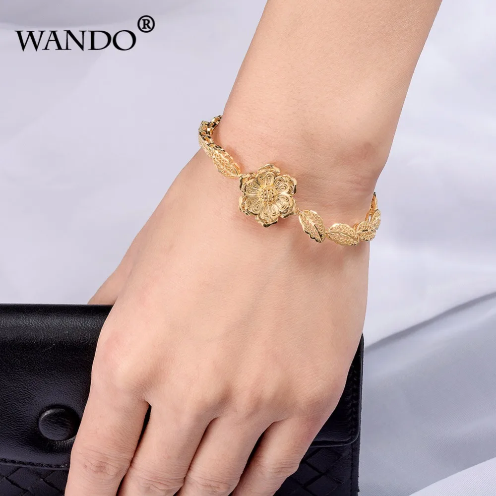 Flower18K браслет золотой Цвет с цепочкой Для женщин оптовая торговля Свадебные
