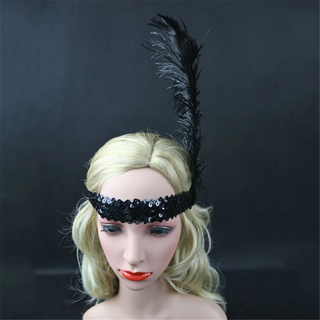 Головной убор мягкая перьевая Flapper головная повязка Great Gatsby Удобный головной