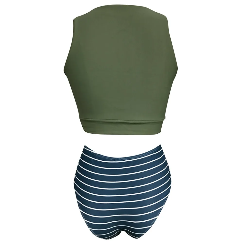 Женский комплект бикини из двух предметов с бантиком спереди укороченный топ