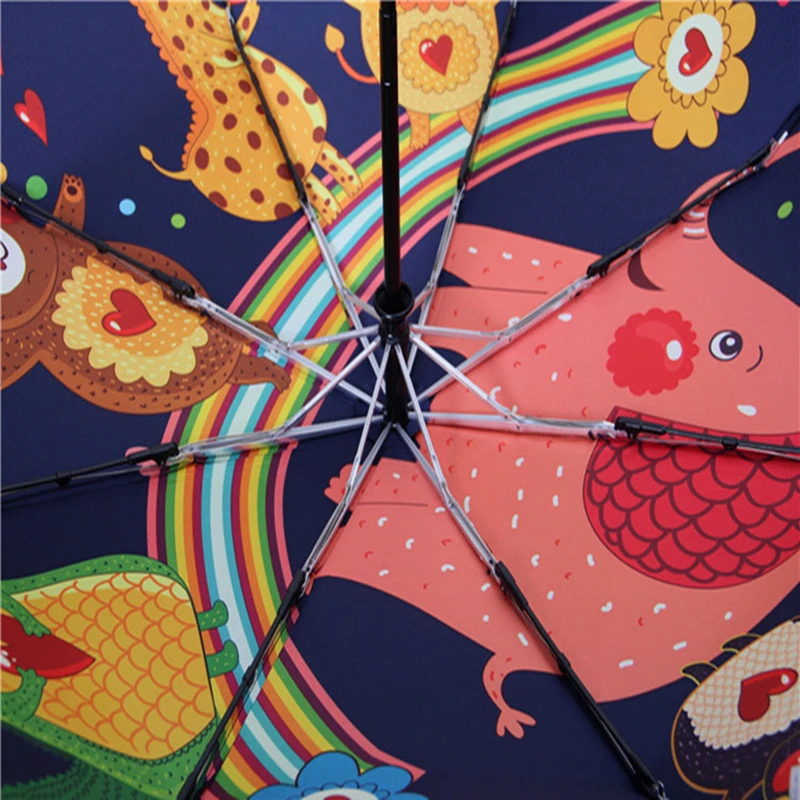 

New Creative Animal Elephant Children Umbrella Three Folding Automatic Umbrella Rain Women Sunscreen Anti UV Brand Umbrellas