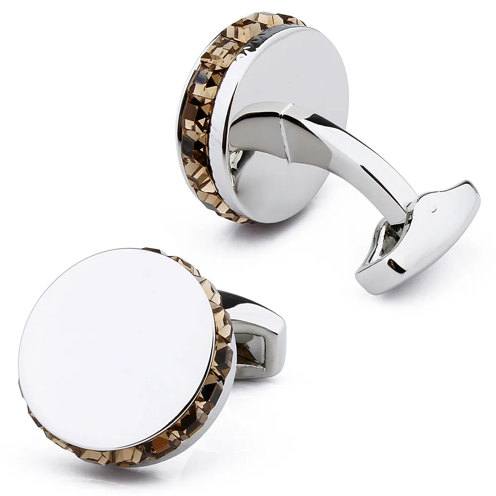 HAWSON Cuff links Crystal Wedding Cufflinks for Mens Luxury Grooms Dress Accessory