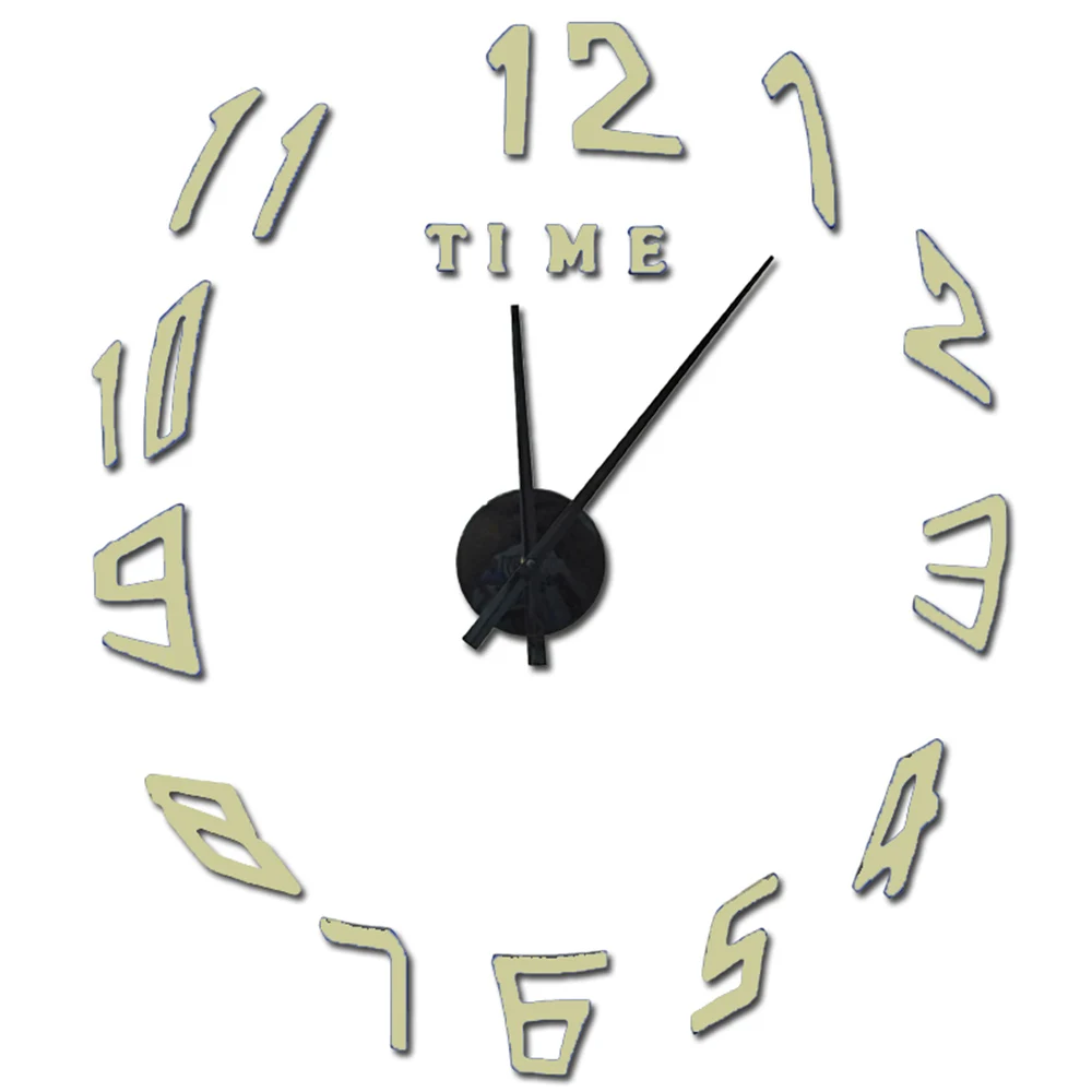 Wall Clock Golden Новинка, светящиеся часы, настенные часы Horloge 3d, сделай сам, акриловые зеркальные наклейки, украшение дома, для гостиной, кварцевые иглы, люминесцентные - Цвет: Wall Clock Golden