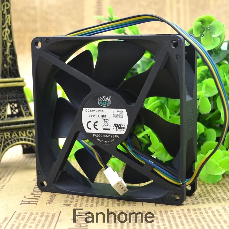 Для Cooler Extreme CoolerMaster FA09225M12SPA 9 см/см шасси CPU PWM вентилятор|Кулеры и системы