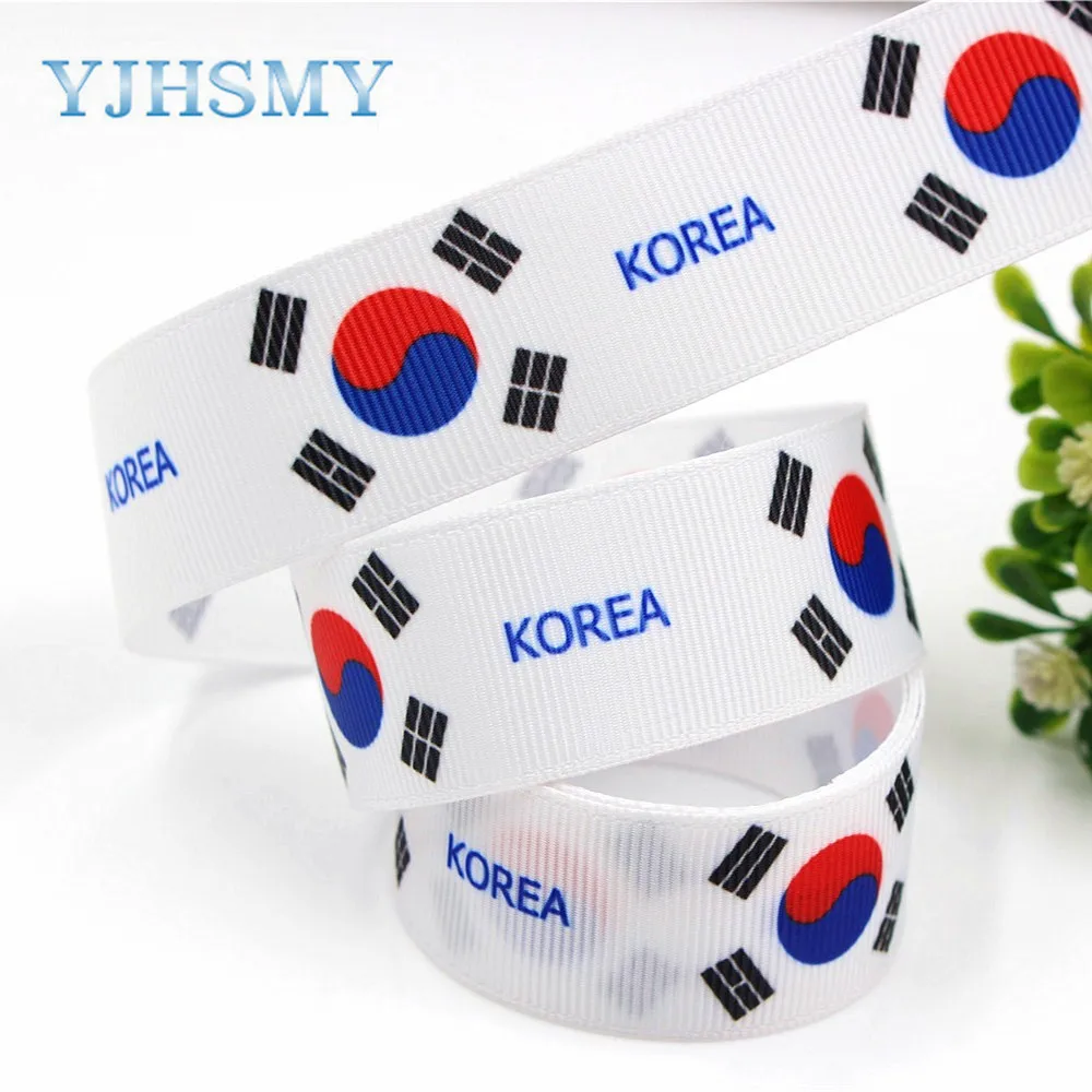 YJHSMY D-18111-109 25 мм 10 ярдов Национальный флаг серии ленты термопечать grosgrain Свадебные