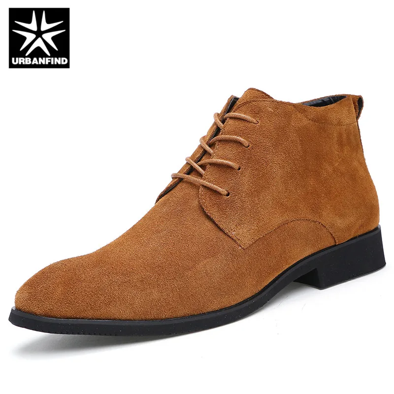 URBANFIND Genuine Leather Men Ankle Boots Breathable High Top Shoes Outdoor Casual Winter Homme | Обувь