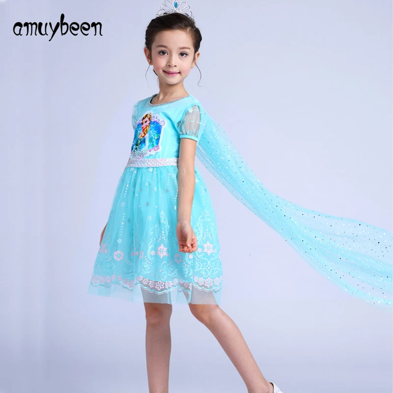 2019 Summer Baby Girl Dress Elsa Kids Princess Party Costume Anna Dresses for Girls Children's Clothing Vestidos infantil | Детская