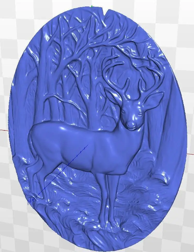 Модель рельеф deer_3 для чпу в формате STL 3d artcam |