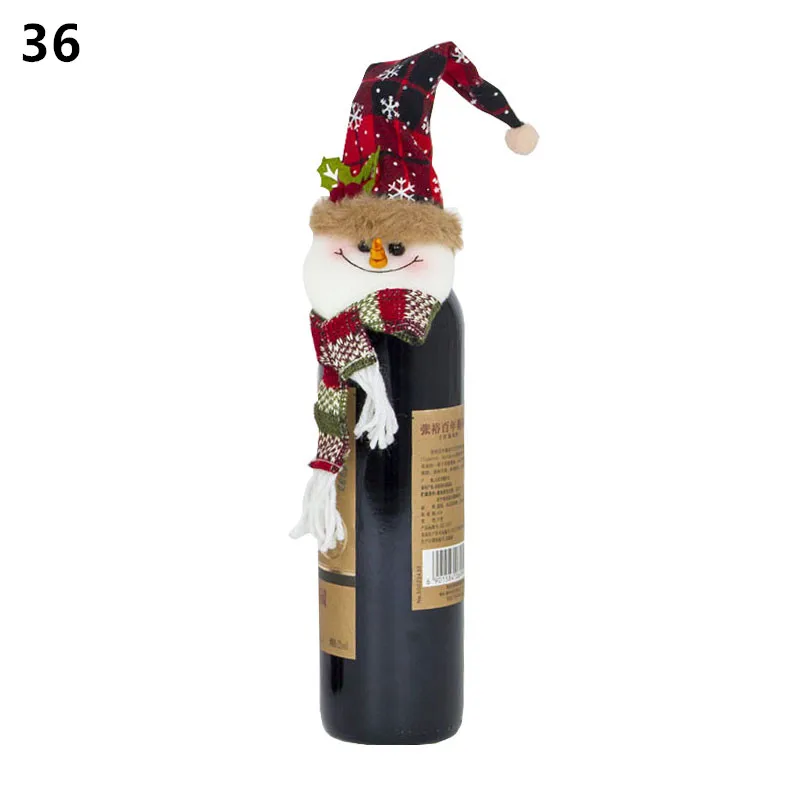 36-snowman Noel новейшая Рождественская Крышка для бутылки вина Санта Клаус рождественские украшения для дома натальный Ужин Декор подарок на год - Цвет: 36-snowman