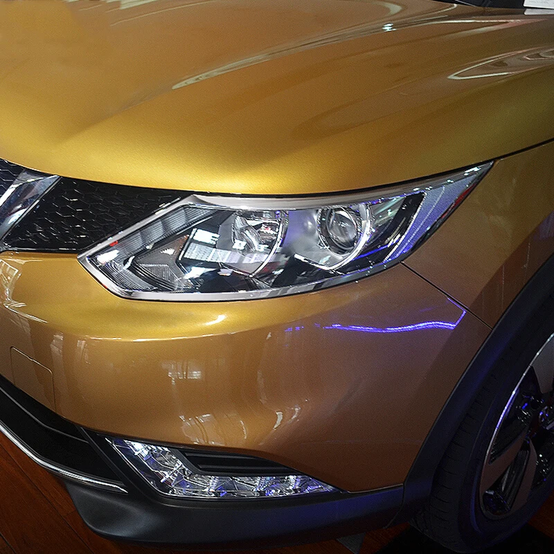 

Для Nissan Qashqai J11 2014 2015 2016 ABS хромированный Снаружи спереди головной светильник декоративная крышка tirm автомобиля Средства для укладки волос 2 ...