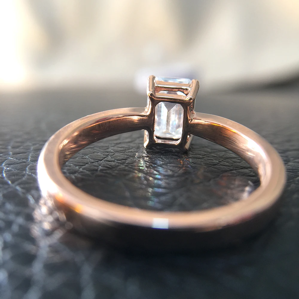 2.7ct 9*7 мм DEF бесцветный изумруд отличный порезной Moissanite обручальное кольцо