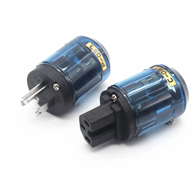 

Hi-End Rhodium Plated Pure Copper P-037& C-037 US power plug Hifi audio AmplifierAC power cord connector