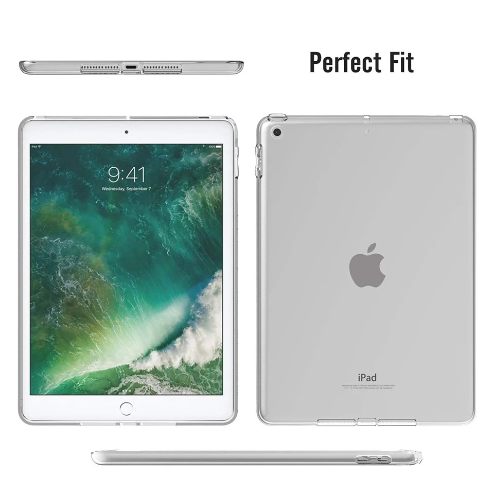 Чехол для планшета Tendway iPad 2017/2018 9 7 Pro 10 5 Air 2 Mini 4 прозрачный мягкий силикон ТПЭ