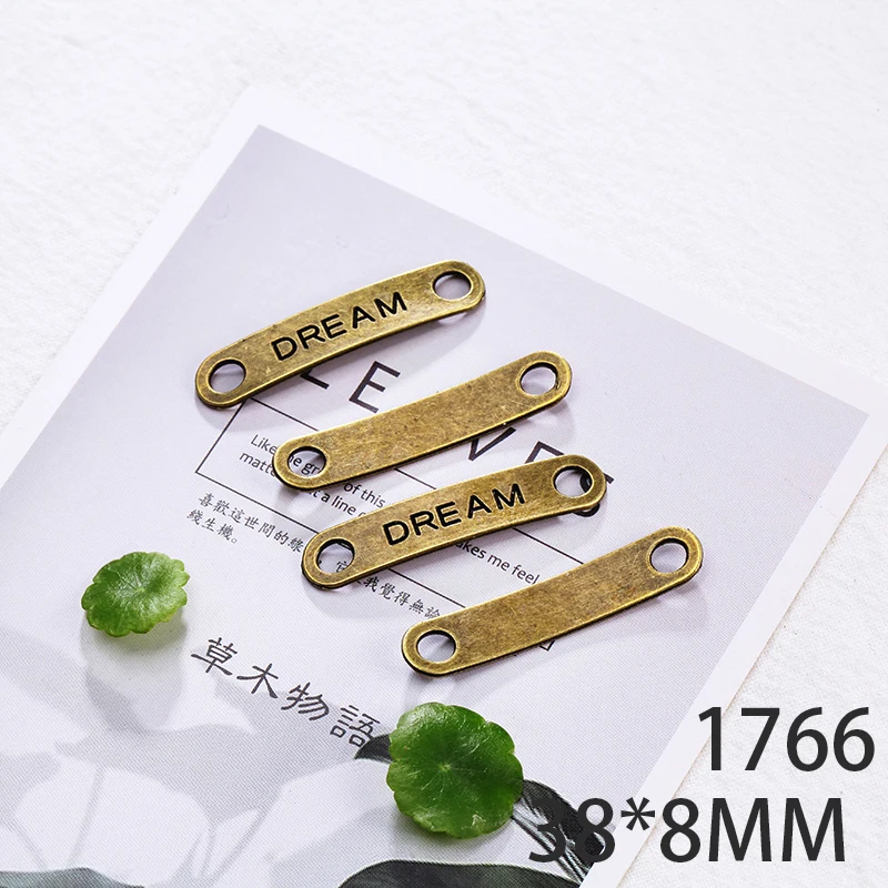 

38*8mm 8pcs Dream Tag Alloy Pendant For Diy Jewelry Making 2 Colors Antique Silver Antique Bronze No.1766