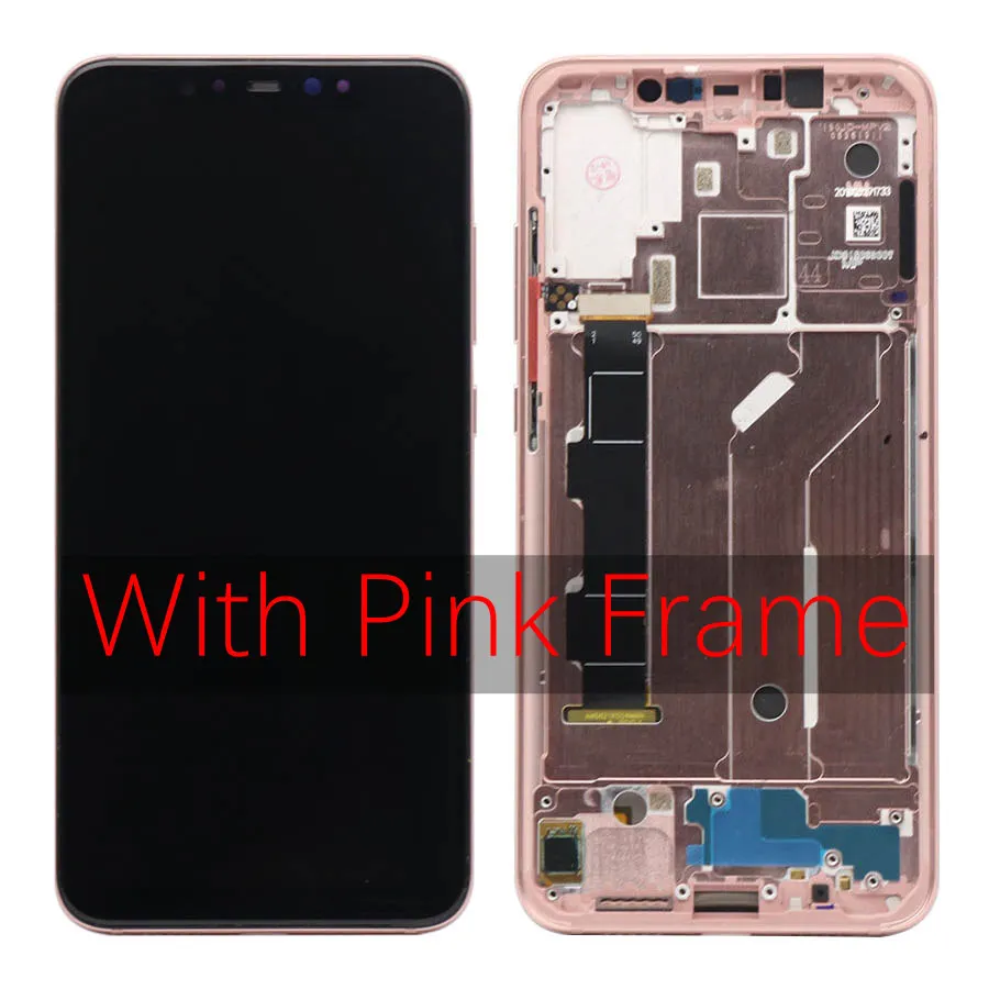 AMOLED ЖК для Xiaomi mi 8 mi 8 дисплей кодирующий преобразователь сенсорного экрана в сборе для Xiaomi mi 8 ЖК-дисплей mi 8 замена экрана - Цвет: Pink With Frame