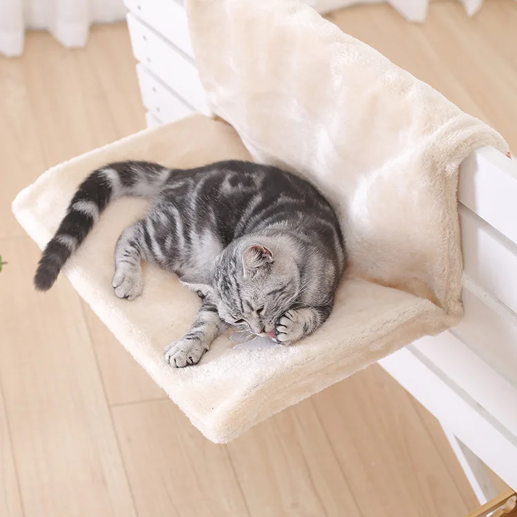 Гамаки для кошек, кошек, люлька-гамак, радиатор для отдыха, подвесной на балкон, уютная переноска для щенка, котенка, кровати, гамак - Цвет: Beige