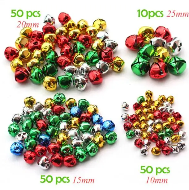 160 Pieces colorful 4 размера 160 шт рождественские колокольчики для украшения дома серебряные и разноцветные металлические колокольчики для рождественского декора праздничные вечерние DIY - Цвет: 160 Pieces colorful