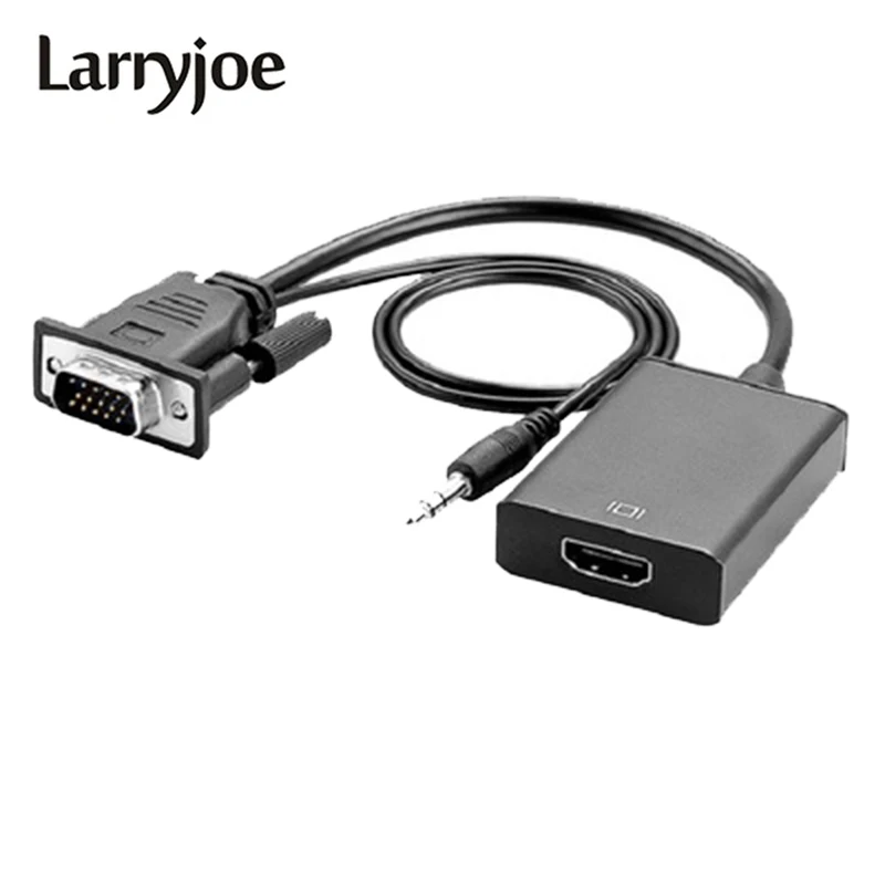 Переходник с VGA на HDMI совместимый кабель адаптер аудио 1080P для ПК ноутбука