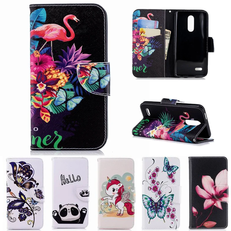 Модный чехол из искусственной кожи с цветком пандой для LG G7 K10 2018 Coque Capa K8 телефон