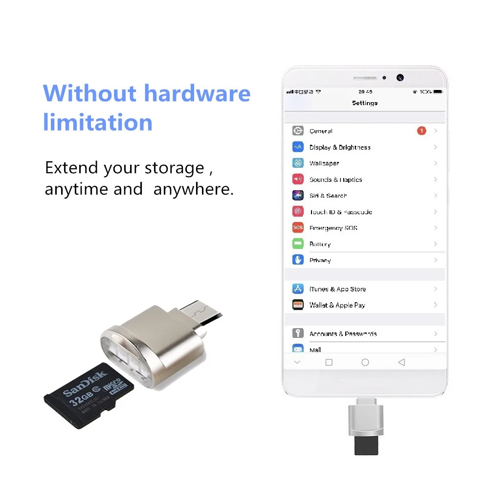 Android телефоны адаптер Micro USB SD TF кард-ридер OTG для SAMSUNG GALAXY SII I9100/GALAXY Xcover 3/GALAXY Note 4 |