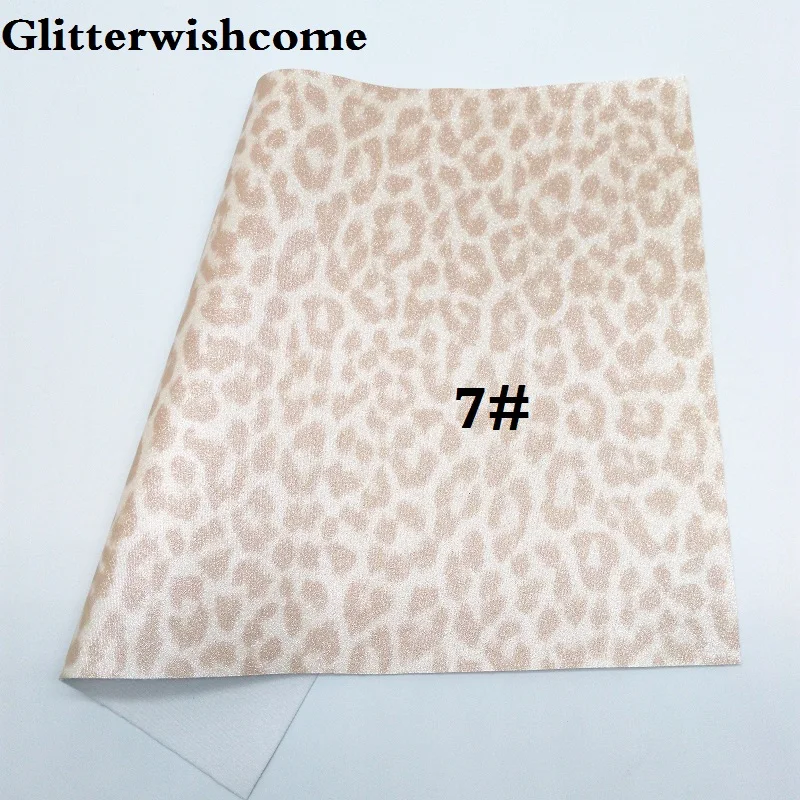 7 Glitterwishcome 21X29 см A4 размер винил для бантов с леопардовым принтом Кожа Fabirc искусственная кожа листы для бантов, GM233A - Цвет: 7