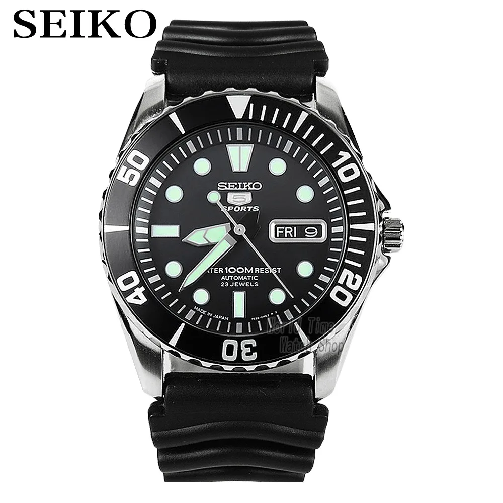 SNZF17J2 Seiko часы мужские 5 автоматические часы люксовый бренд водонепроницаемые спортивные наручные часы Дата мужские часы для дайвинга relogio masculin SNZF - Цвет: SNZF17J2