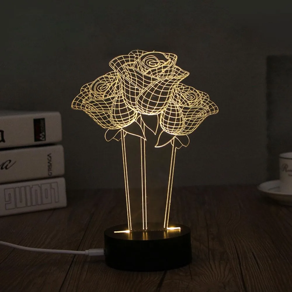 Ночник 3D лампа визуальный свет сенсорный выключатель красочный цвет изменение