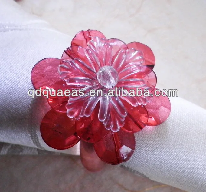 Красное цветочное кольцо акриловое для салфетки держатель салфеток | Дом и сад