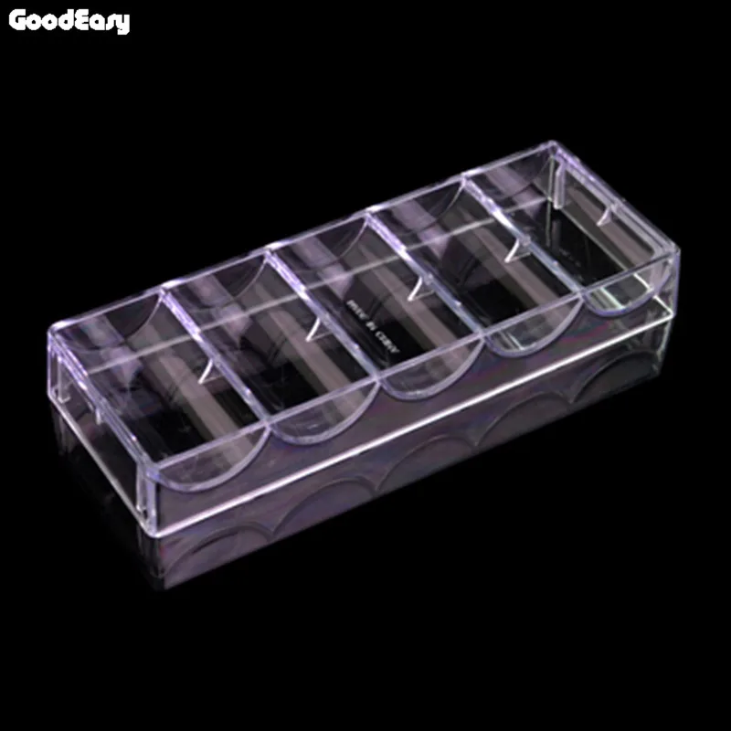 Профессиональный игровой прозрачный набор для покера лоток 5 рядов/100 фишек