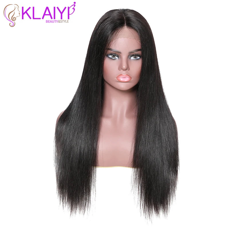 Klaiyi волосы прямые remy волосы 13*6 дюймов кружевные передние парики человеческие волосы парики с детскими волосами натуральные 1"-28" дюймов плотность 150%& 180