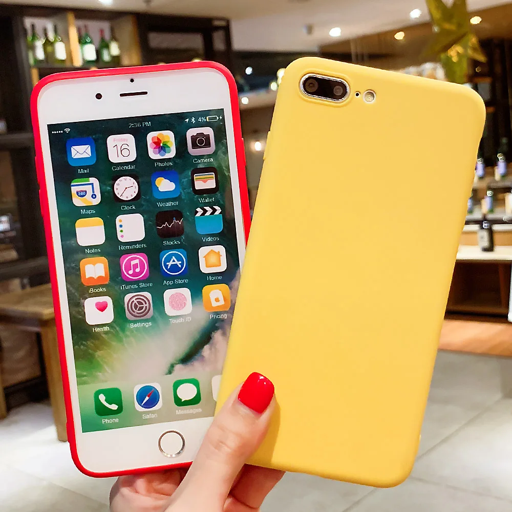 BROEYOUE чехол для iPhone 7 Plus силиконовый ТПУ Xr 6 6S SE 5S матовый роскошный карамельный