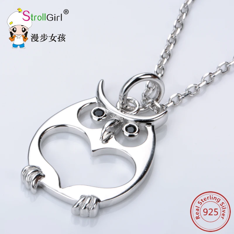 Animal Owl Necklaces &amp Pendants for Women 925 Sterling Silver Jewelry Accessories Chain Necklace 2017 Collares Gift | Украшения и