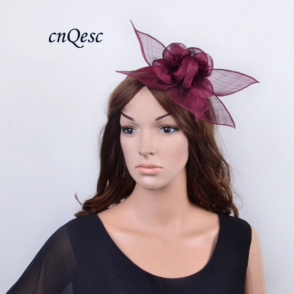 NEW DESIGN pale blue Sinamay fascinator with leaf and flower for kentucky derby Races Wedding church party 8 colors |