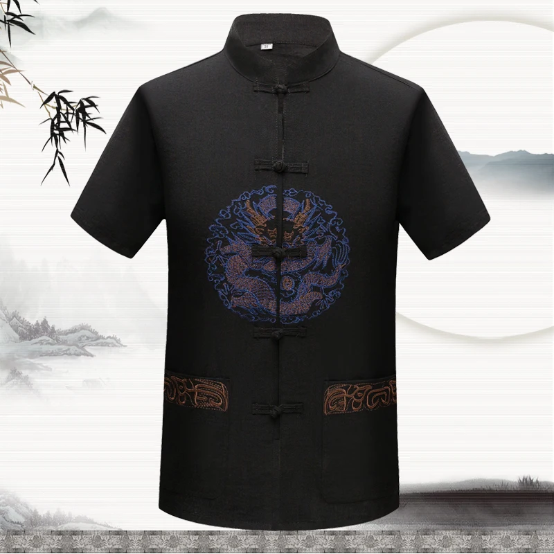 Мужской костюм двойка из рубашки и брюк льна|Мужские спортивные костюмы| |