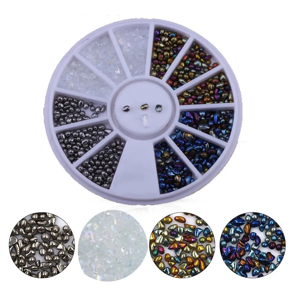 

1 коробка 15 г смешанный цвет камень-хамелион Стразы для ногтей маленькие нерегулярные бусины для маникюра 3D украшение для ногтей в колесах а...